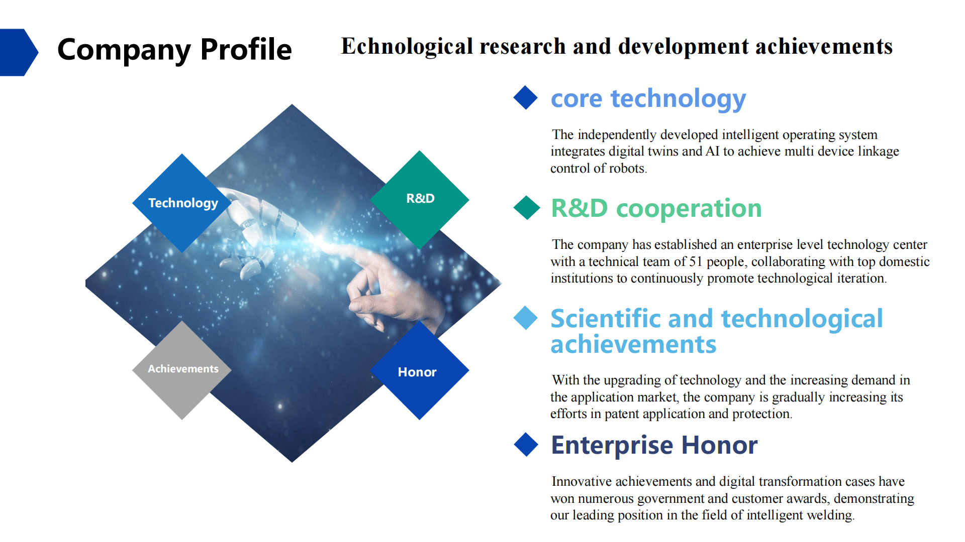 Technology research and development achievements