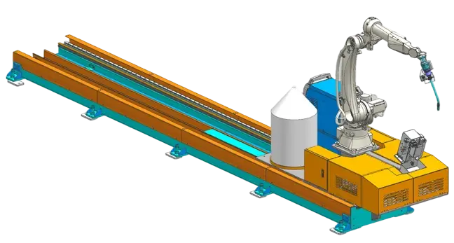 Ground rail AI welding robots workstation 1